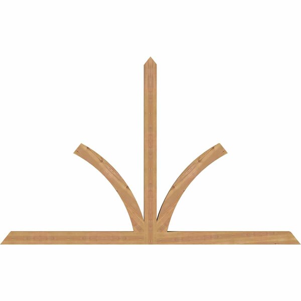 Ekena Millwork Richland Timber Gable Bracket, Western Red Cedar, 84"W x 53"H x 3 1/2"D x 3 1/2"F, 15/12 Pitch GBW084X53X0404RIC00SWR - main